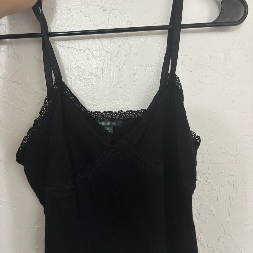 Wild Fable Black Lace Detail Top